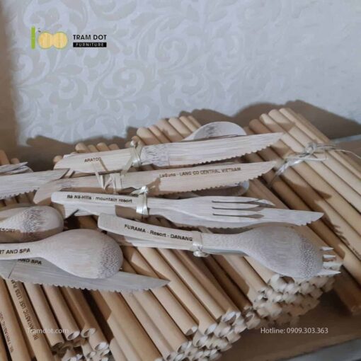 Bộ dao muỗng nĩa tre tự nhiên TRĂM ĐỐT Furniture