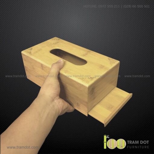 Hộp tre đựng khăn giấy chữ nhật SERGIO 12 | Tramdot.com
