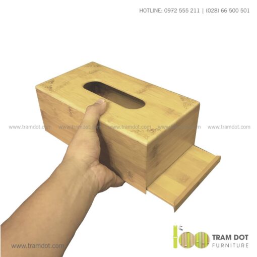 Hộp tre đựng khăn giấy chữ nhật SERGIO 3 | Tramdot.com