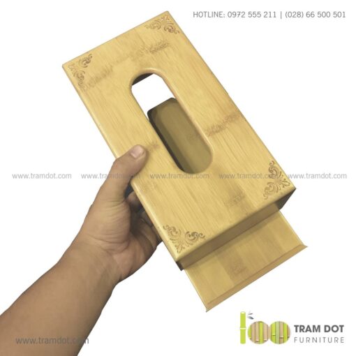 Hộp tre đựng khăn giấy chữ nhật SERGIO 4 | Tramdot.com