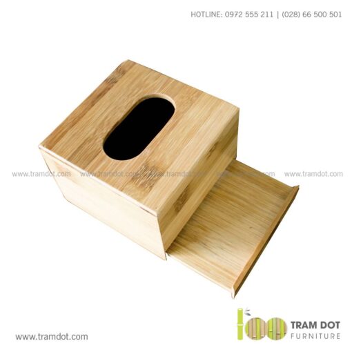 Hộp tre đựng khăn giấy vuông SERGIO 1 | Tramdot.com
