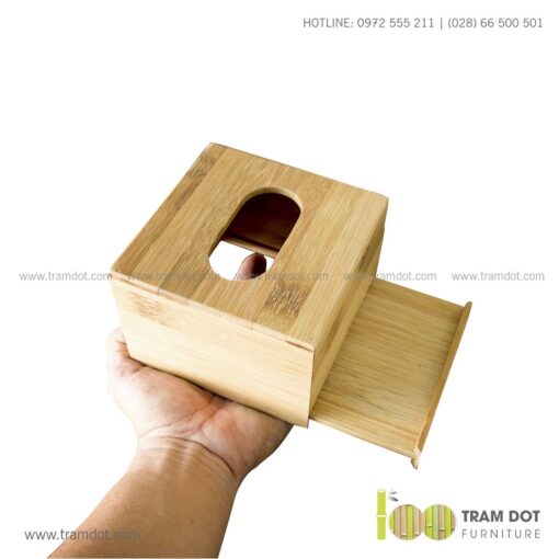 Hộp tre đựng khăn giấy vuông SERGIO 4 | Tramdot.com