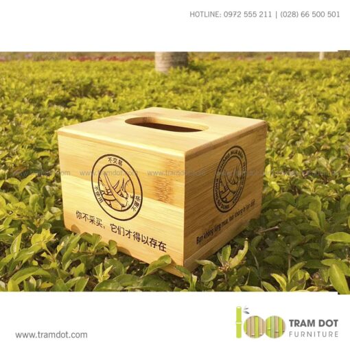 Hộp tre đựng khăn giấy vuông SERGIO 5 | Tramdot.com