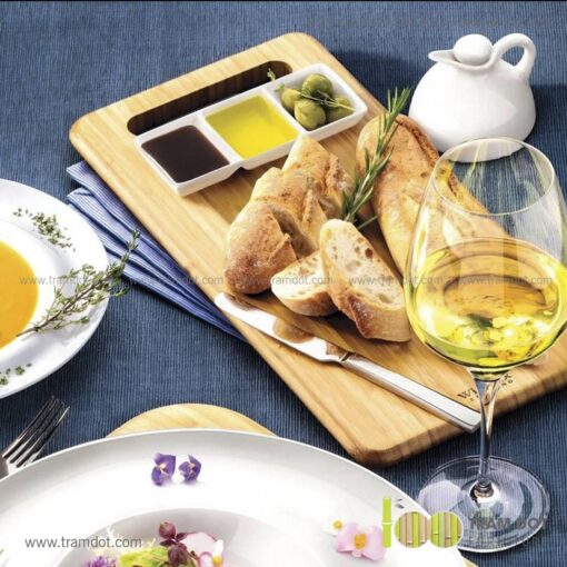 Khay tre phục vụ chữ nhật dài TRAMDOT | Dịch vụ gia công khay tre phục vụ theo yêu cầu Trăm Đốt