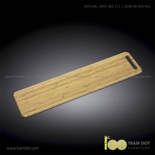 Khay tre phục vụ chữ nhật dài TRAMDOT | Dịch vụ gia công khay tre phục vụ theo yêu cầu Trăm Đốt