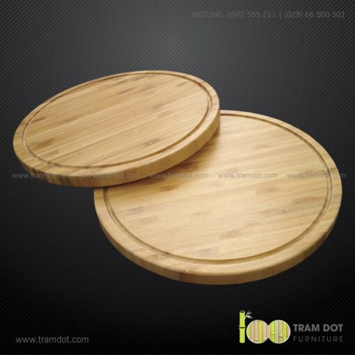 Khay tre phục vụ tròn TRAMDOT | Dịch vụ gia công khay tre phục vụ theo yêu cầu Trăm Đốt