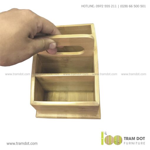 Khay tre đựng lọ gia vị 4 ngăn SALLY 3 | Tramdot.com