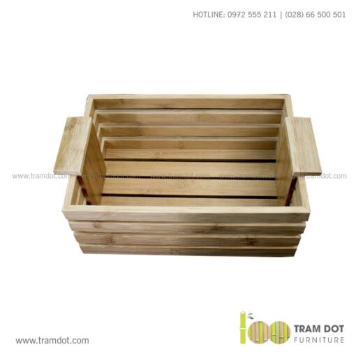 Khay tre đựng lọ gia vị chữ nhật có quai xách SUSAN 4 | Tramdot.com