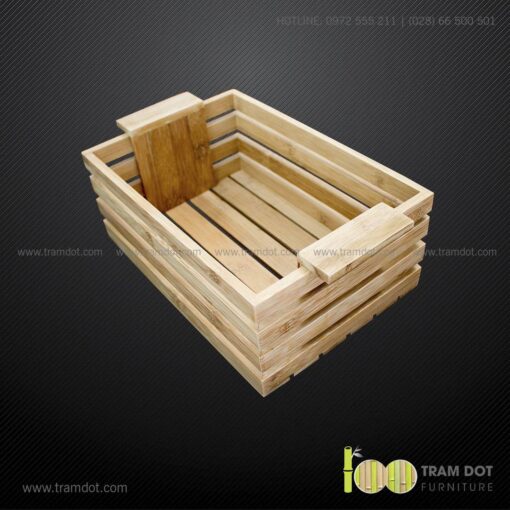 Khay tre đựng lọ gia vị chữ nhật có quai xách SUSAN 7 | Tramdot.com