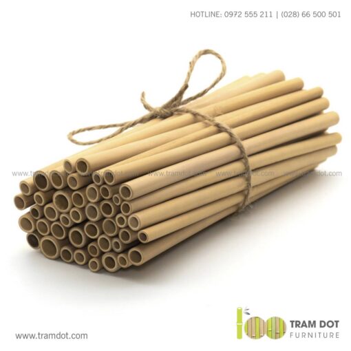 Bộ ống hút tre tự nhiên 100 cái, Pack 100 natural bamboo straws - Trăm Đốt