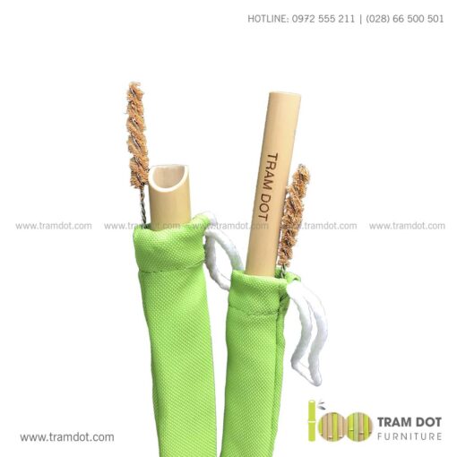 Bộ ống hút tre tự nhiên size vừa 2 cái, Pack 2 natural bamboo straws - Trăm Đốt