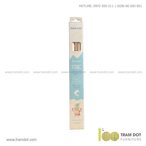 Bộ ống hút tre tự nhiên size vừa 2 cái, Pack 2 natural bamboo straws - Trăm Đốt