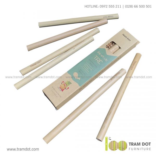 Bộ ống hút tre tự nhiên size lớn 2 cái, Pack 2 natural bamboo straws - Trăm Đốt