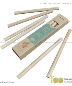 Bộ ống hút tre tự nhiên 6 cái, Pack 6 natural bamboo straws - Trăm Đốt