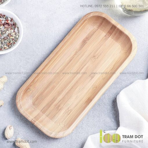 Đĩa tre chữ nhật TRAMDOT | Dịch vụ gia công khay đĩa tre theo yêu cầu Trăm Đốt