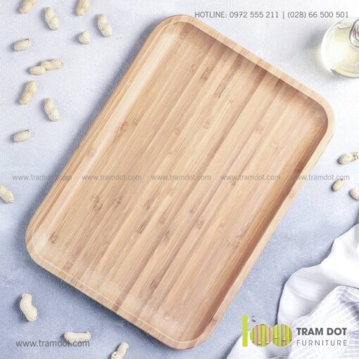 Đĩa tre chữ nhật TRAMDOT | Dịch vụ gia công khay đĩa tre theo yêu cầu Trăm Đốt