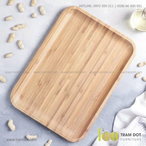 Đĩa tre chữ nhật TRAMDOT | Dịch vụ gia công khay đĩa tre theo yêu cầu Trăm Đốt