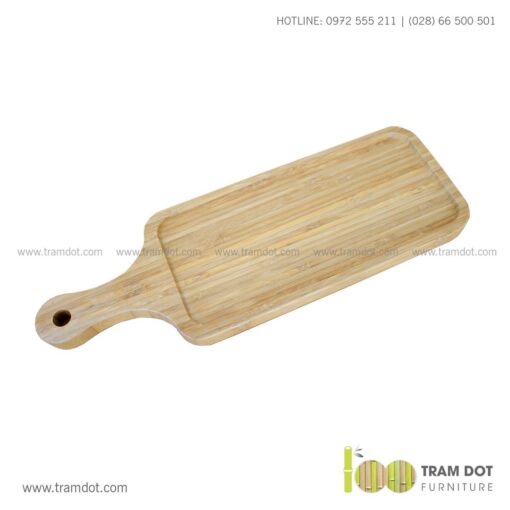 Đĩa tre có tay cầm chữ nhật TRAMDOT | Dịch vụ gia công khay tre phục vụ theo yêu cầu Trăm Đốt