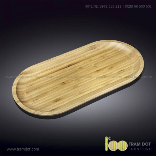 Đĩa tre hình Oval TRAMDOT | Dịch vụ gia công khay đĩa tre theo yêu cầu Trăm Đốt