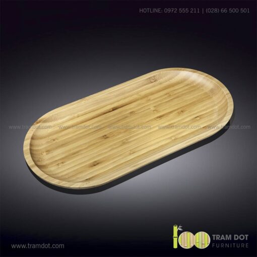 Đĩa tre hình Oval TRAMDOT | Dịch vụ gia công khay đĩa tre theo yêu cầu Trăm Đốt