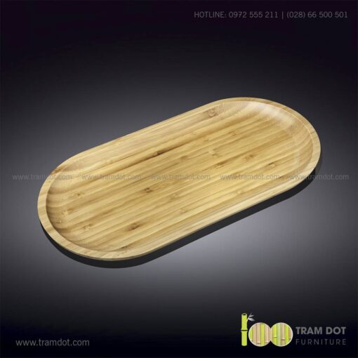 Đĩa tre hình Oval TRAMDOT | Dịch vụ gia công khay đĩa tre theo yêu cầu Trăm Đốt