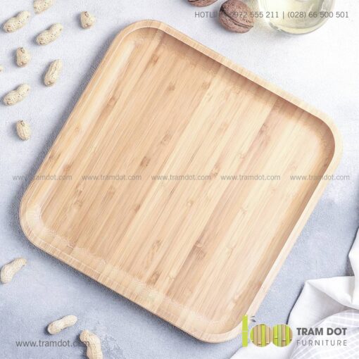 Đĩa tre vuông TRAMDOT | Dịch vụ gia công khay đĩa tre theo yêu cầu Trăm Đốt