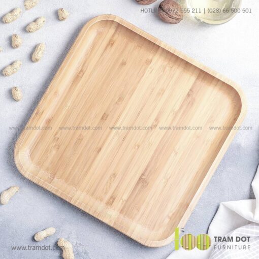 Đĩa tre vuông TRAMDOT | Dịch vụ gia công khay đĩa tre theo yêu cầu Trăm Đốt