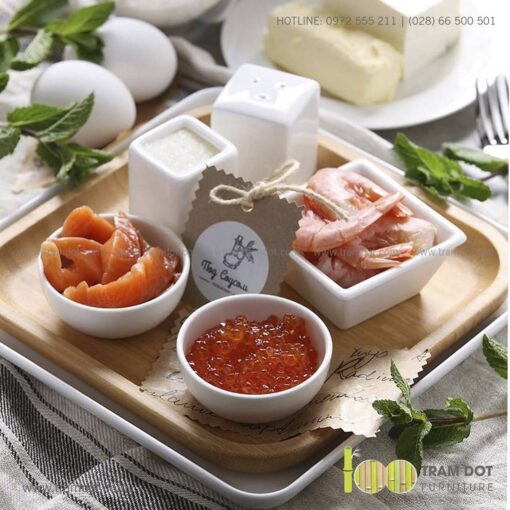 Đĩa tre vuông TRAMDOT | Dịch vụ gia công khay đĩa tre theo yêu cầu Trăm Đốt