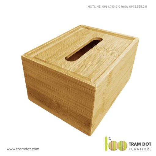 Hộp đựng giấy ăn gỗ tre chữ nhật TAHARI (2)