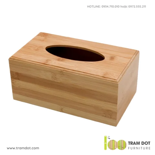 Hộp đựng giấy ăn gỗ tre chữ nhật TAKAO (3)