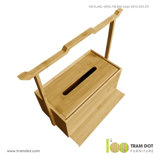 Hộp đựng giấy ăn gỗ tre chữ nhật TAYLOR (3)