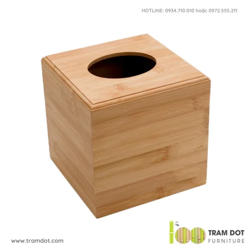 Hộp đựng giấy ăn gỗ tre vuông TAISHO (4)