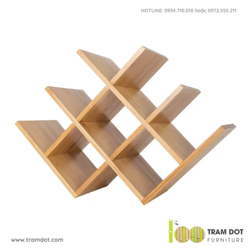 Kệ rượu vang để bàn, gỗ tre tự nhiên TOPPU (3)