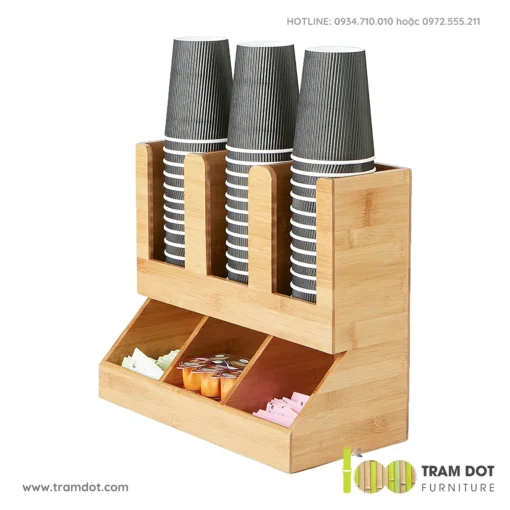 Khay đựng ly nhựa, gỗ tre tự nhiên TESSA (1)