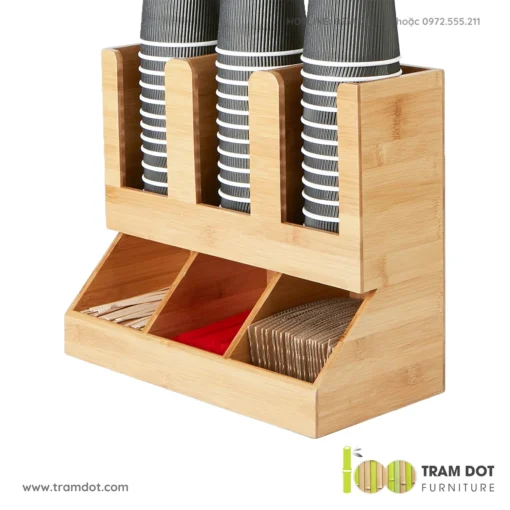 Khay đựng ly nhựa, gỗ tre tự nhiên TESSA (5)