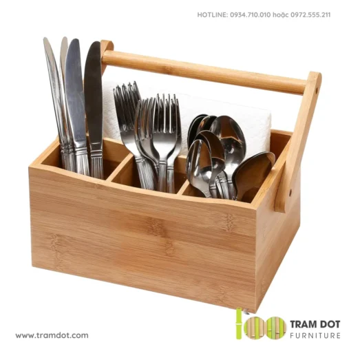 Khay gỗ tre đựng phụ kiện bàn ăn TELOS (1)